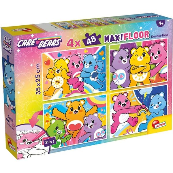 MaxiFloor Pussel - Care Bears - LISCIANIGIOCHI - 4 x 48 bitar - Från 4 år