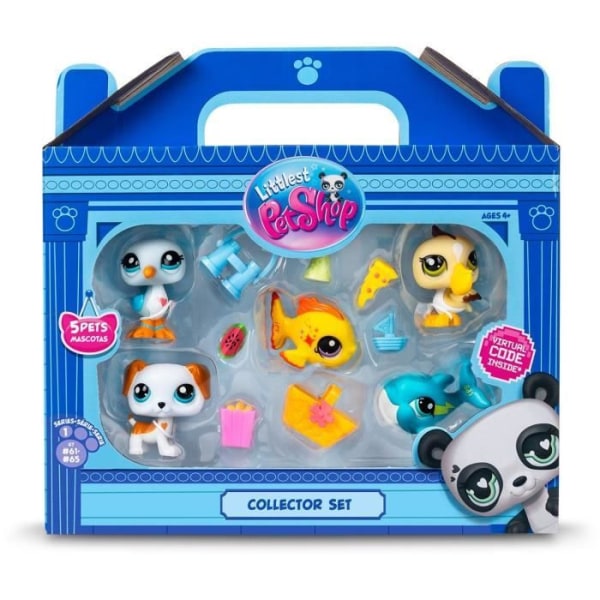 BANDAI - Littlest Pet Shop - Collector Set Beach Theme - 5 djur och tillbehör - BF00517