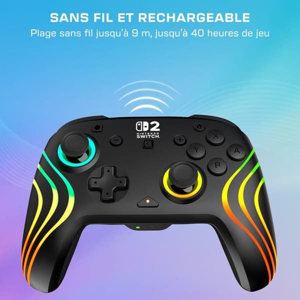 Gamepad - Nintendo Switch 2 - Afterglow Wave - RGB - Trådlös - Svart - Turtle Beach