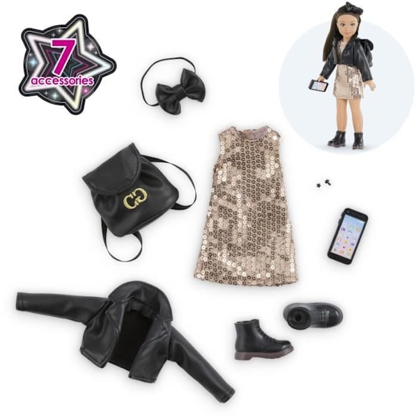 Docktillbehör - COROLLE - Festdressing - För 28 cm skyltdocka - 7 tillbehör - från 4 år och uppåt