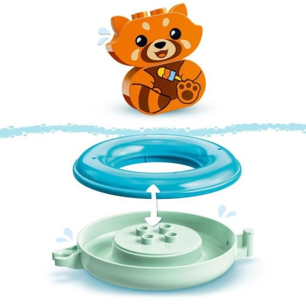 LEGO 10964 DUPLO badleksak: Flytande röd panda, badkarset för spädbarn och barn från 1,5 år