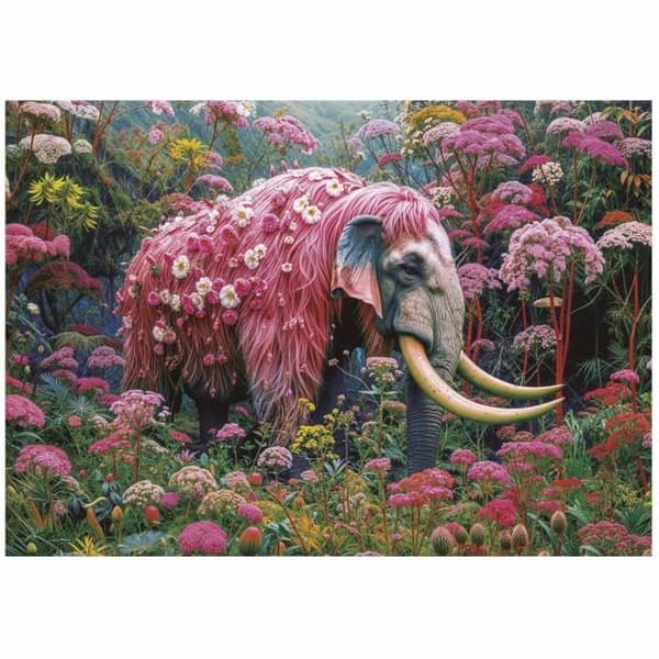 Pussel - EDUCA - Blommig elefant - 1000 bitar - 48x68 cm - För vuxna - Djur