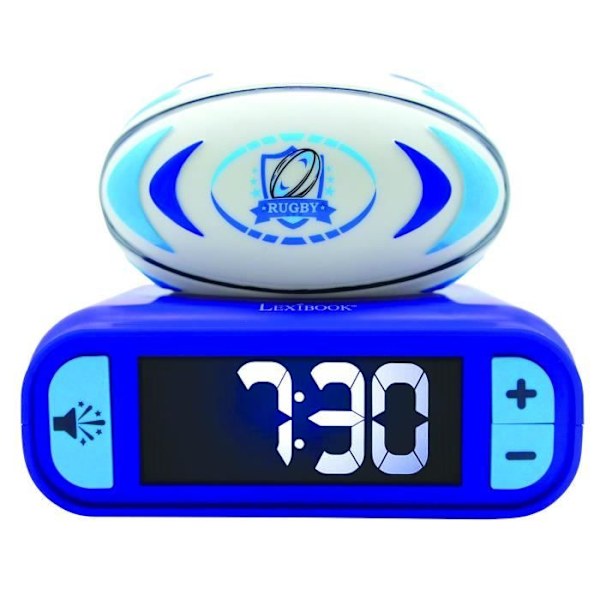 Digital väckarklocka med lysande 3D-rugbybolls nattljus och ljudeffekter