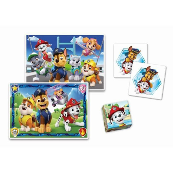 Paw Patrol - Clementoni 4 i 1 förskoleaktivitetsset - 2 pussel, 6 kuber och ett memo - Made in Italy