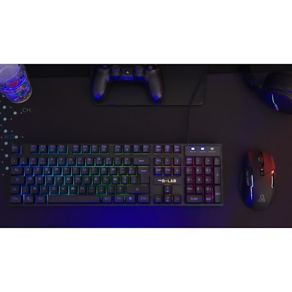 Speltangentbord - RGB-membran - THE G-LAB - KEYZ-CAESIUM/FR - FR Layout - 12 genvägar - 19 anti-ghosting-tangenter