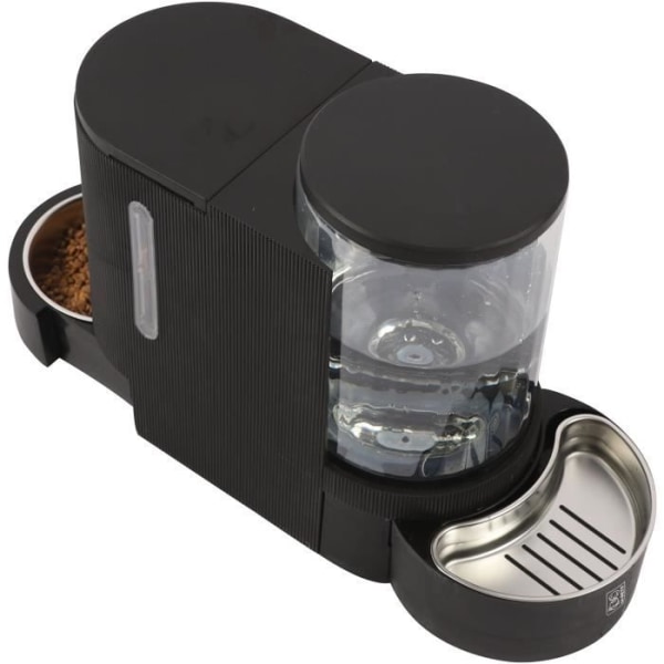 M.PETS DUPLO foder- och vattendispenser 1,3kg/3L - 40x16,2x29,1 cm - Svart