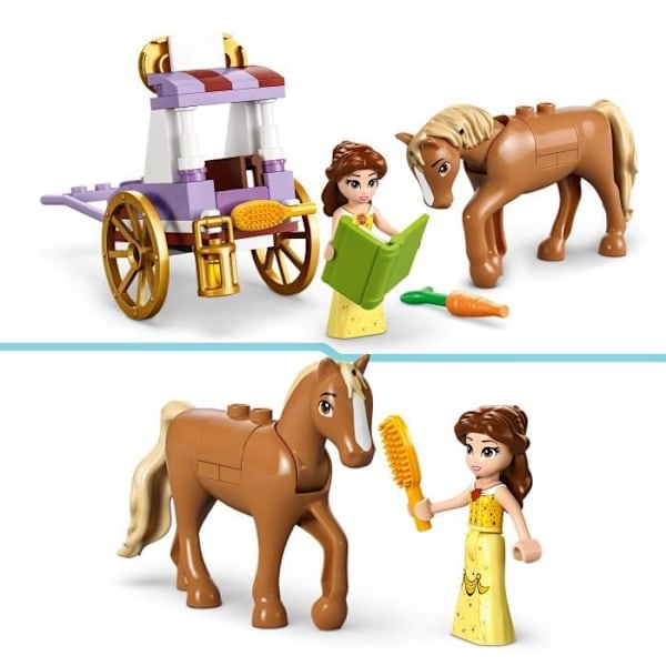 LEGO 43233 Disney Princess Belle's Story - Vagnen, leksaken med miniprinsessdockan, Skönheten och odjuret