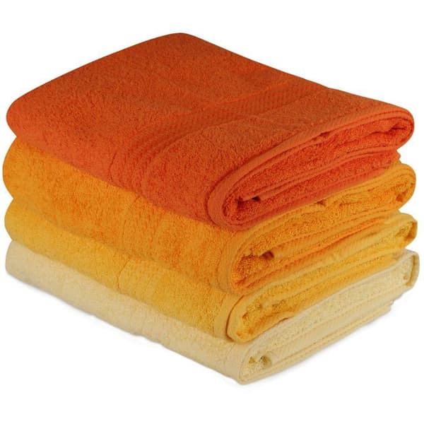 Set med 4 badlakan - 70 x 140 cm - Gul