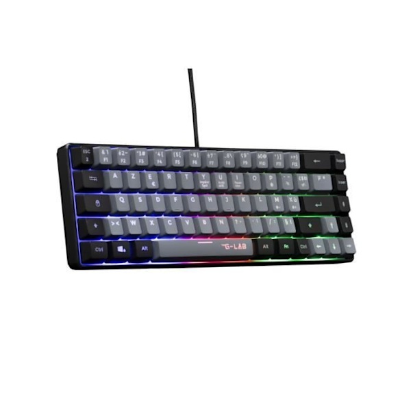 Speltangentbord - THE G-LAB - KEYZ-HYDRO-GRB/FR - 60 % membran 2 färger grå + svarta tangenter
