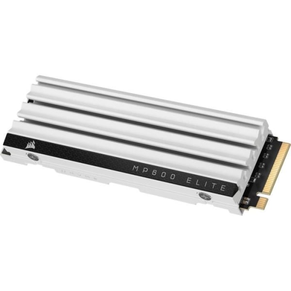 Intern Solid State Drive - CORSAIR - MP600 ELITE 1TB Gen4 PCIe x4 NVMe M.2 SSD Optimerad för PS5 med LP Kylfläns - Vit