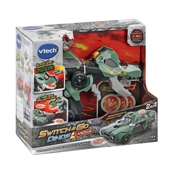 VTech - Switch & Go Dinos Launcher - Tyram, Super T -Rex Lance Flames