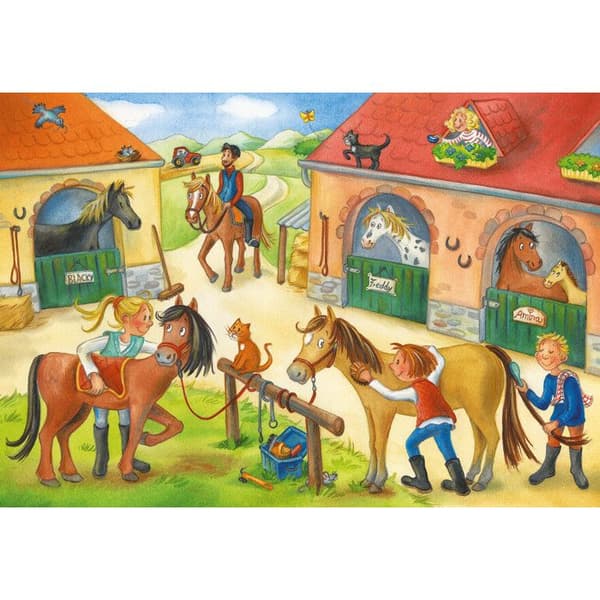 Ravensburger Vakantie op de manege barnpussel - 2 x 12 bitar - Djur