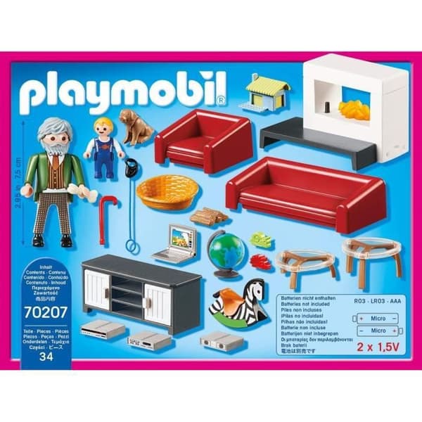 PLAYMOBIL 70207 - Vardagsrum med öppen spis