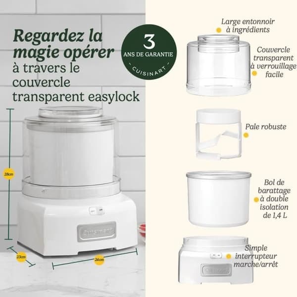 CUISINART Glassmaskin - ICE21E - 35 W - 1,4 L - Vit