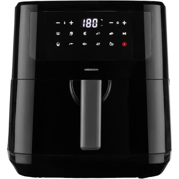 Hot Air Fryer - MEDION - 50072999 - 2150 W - Pekskärm - 9 program - Svart