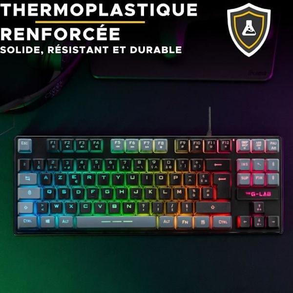 Speltangentbord - The G-Lab - KEYZ CESIUM - RGB - Svart & Grå - TKL
