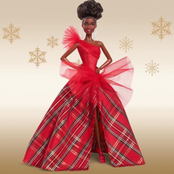 BARBIE Brun god juldocka HRM62
