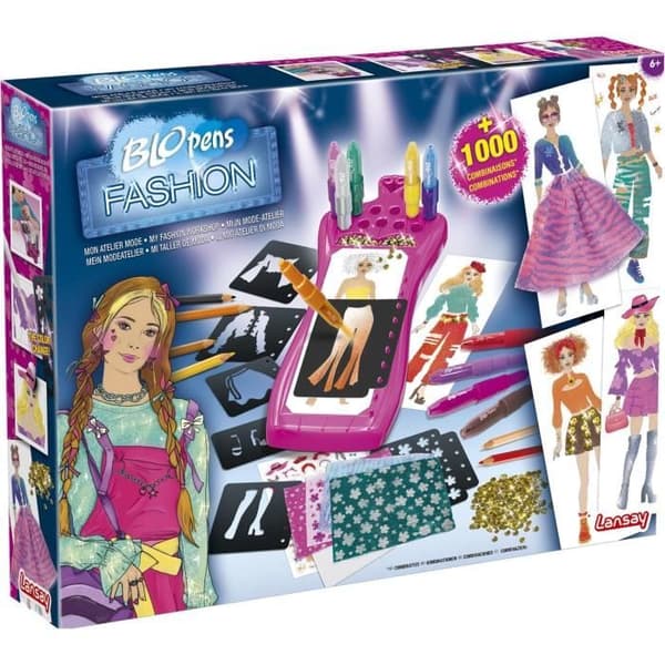 Målarspel - LANSAY - Blopens - Mån Atelier Mode - 20 stenciler - från 7 år och uppåt