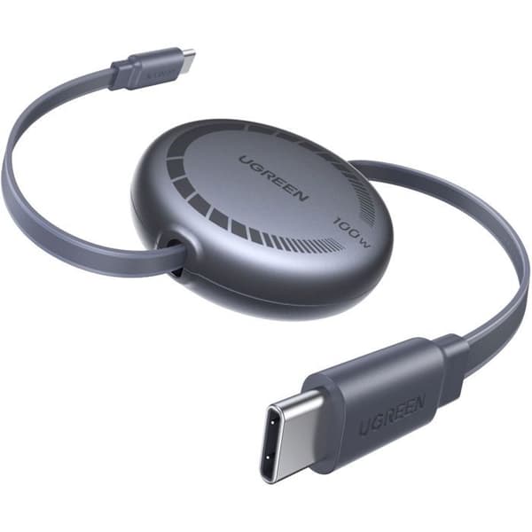 USB-C-kabel - UGREEN - Utdragbar USB-C till USB-C PD-kabel - 100W - 1 m - Svart