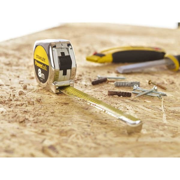 Måttband - STANLEY - Powerlock Classic ABS - 8m - Mylarbeläggning - 3-nitkrok