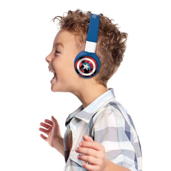 AVENGERS - 2 i 1 Bluetooth-hörlurar - Bekväma och vikbara trådbundna hörlurar för barn med ljudbegränsning - LEXIBOOK
