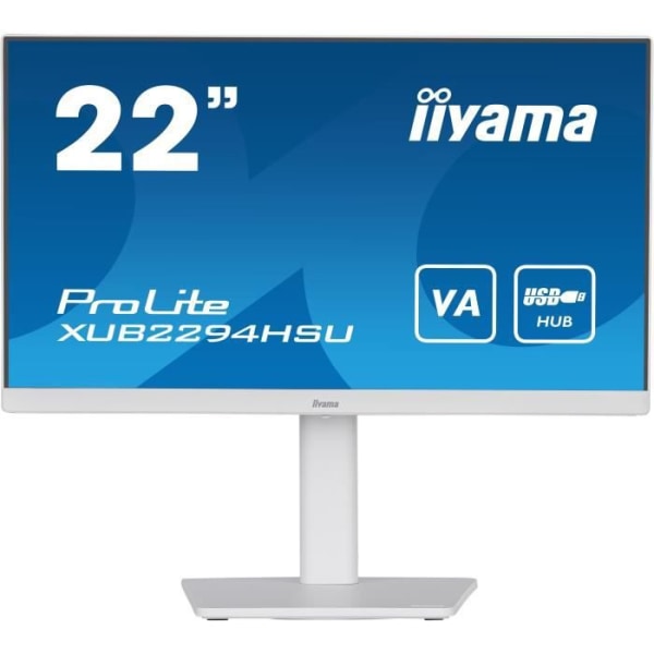 PC -skärm - iiyama prolite Xub22294HSU -W2 - 21.5 FHD - VA -platta - 1 ms - 75Hz - HDMI / DisplayPort / USB - Fotjusterbar i höjd