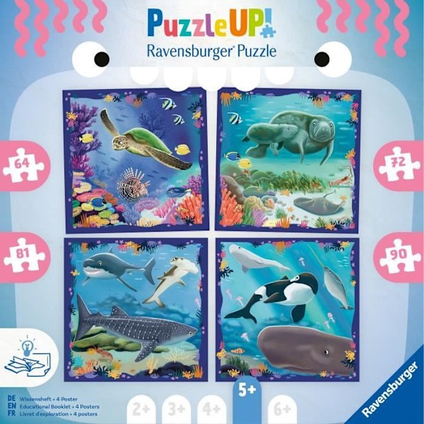 Barnpussel, UPP! Pussel, Havsdjur, 5+, 12004004, Ravensburger