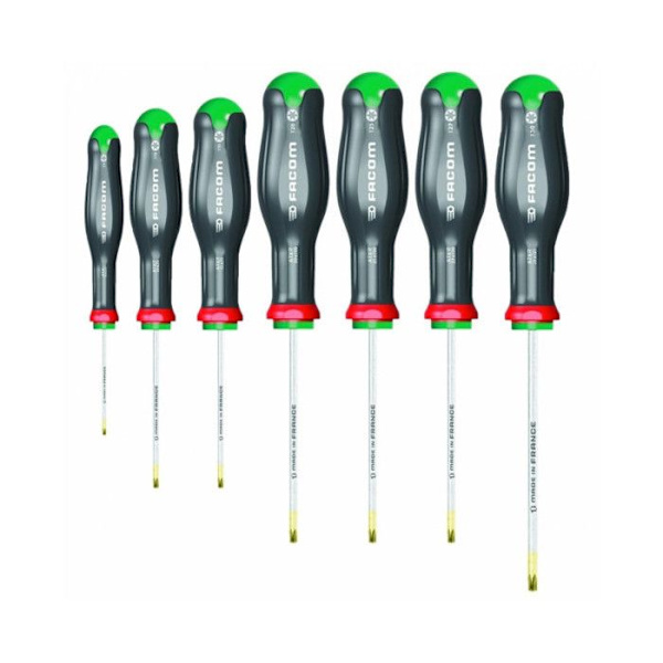 Set med 7 PROTWIST Torx och Resistorx skruvmejslar - FACOM - ATXR.J7PB