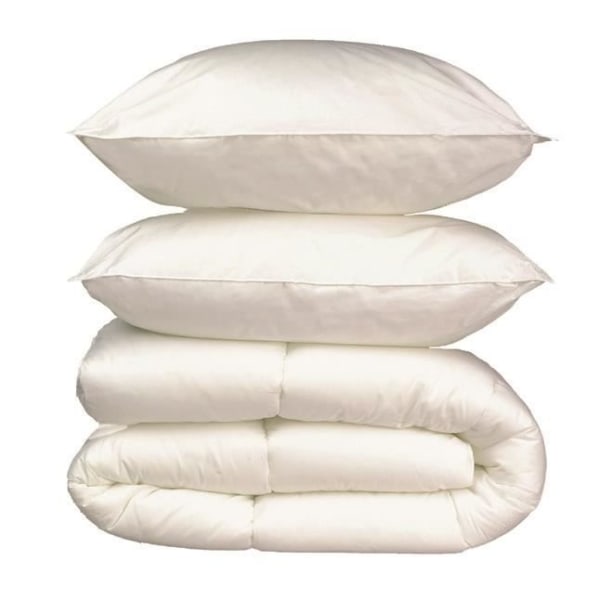 Sängkläderpaket av mikrofiber - 1 varm täcke 220x240 cm + 2 kuddar 60x60 cm vit