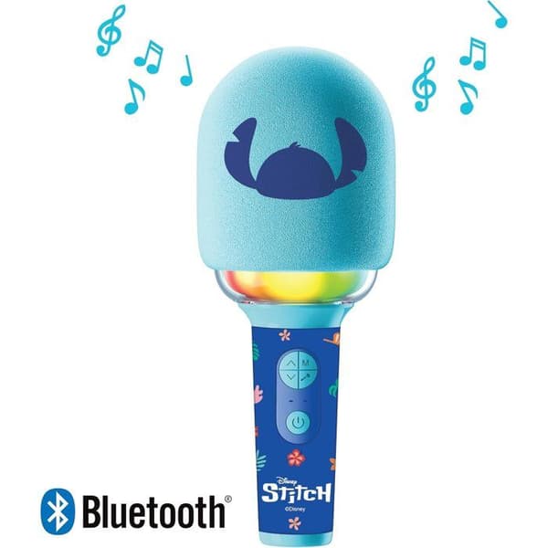Lexibook - Karaoke Stitch Microphone - 3 lägen och 4 rösteffekter - USB-C-laddning - Bluetooth trådlös