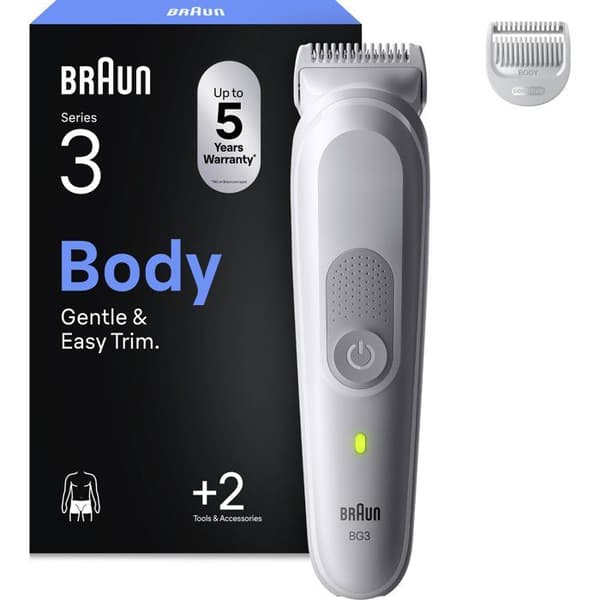 Kroppstrimmer - BRAUN - BG3500 - 80 min - Vattentät - Grå