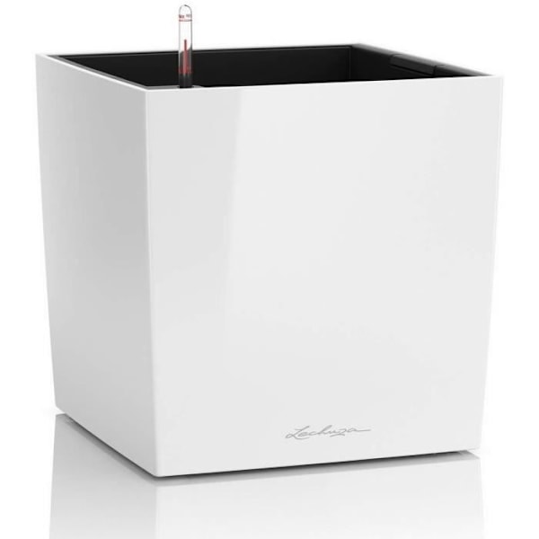 Blomkruka - LEC - Cube Premium 50 - blank vit - väder- och UV-beständig