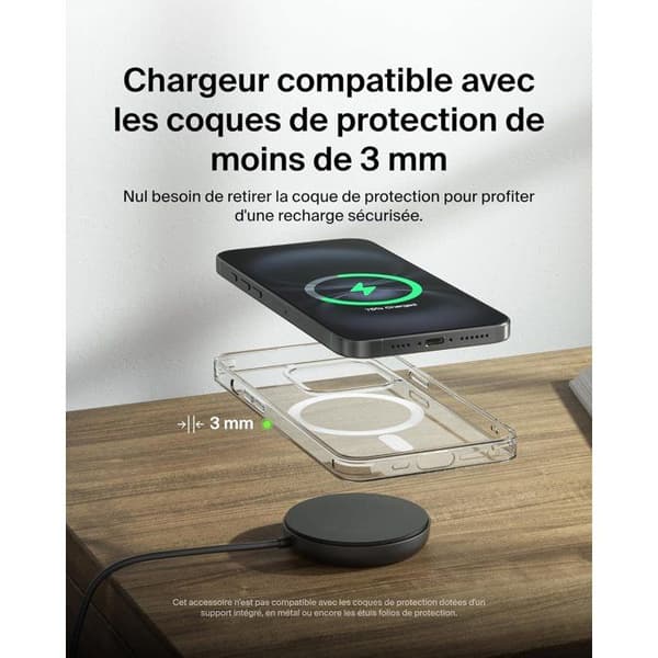 Laddplatta - BELKIN - USB-C - 15W - Svart