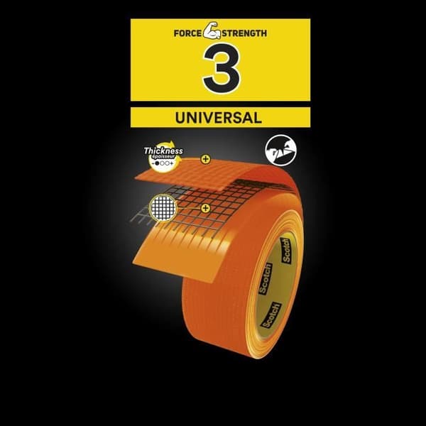3M Universal Reparationsduk med hög synlighet - Orange - 25mx48mm
