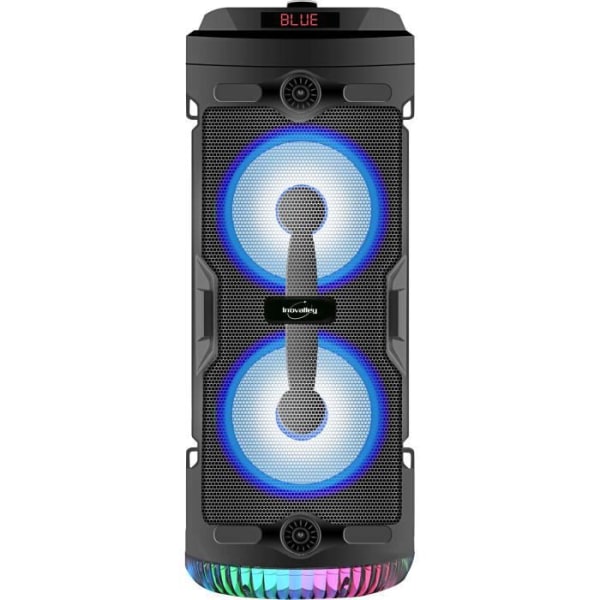 INOVALLEY KA03-N - Bluetooth-ljushögtalare - 400 W - Karaokefunktion - Färgade LED-lampor - USB-port
