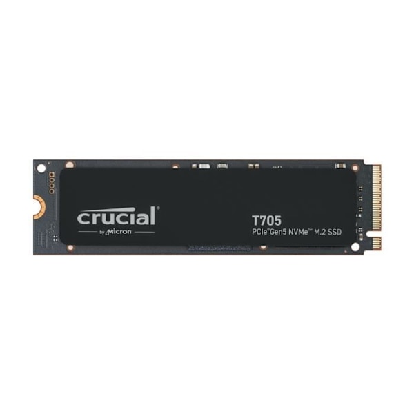 Intern spel-SSD - CRUCIAL - T705 SSD 4TB PCIe Gen5 NVMe M.2 (2024) - PCIe 3.0 och 4.0 bakåtkompatibilitet - CT4000T705SSD3