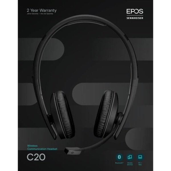 Headset-Mikrofon - EPOS - C20 - Trådlös - Multiplattform - Svart