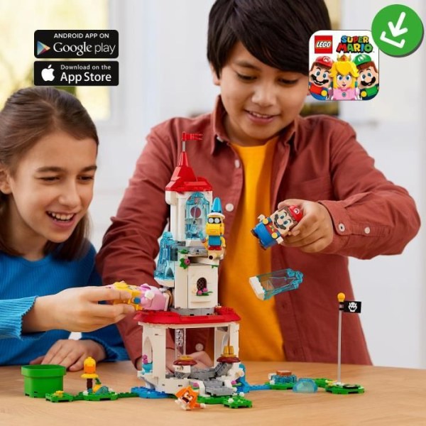 LEGO 71407 Super Mario The Frozen Tower och Peach Cat Kostym Expansionsset, Byggsats, Padda Minifigure, Castle F
