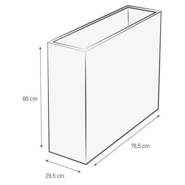 EDA PLASTIQUE Blomma låda Muret Loft Graphit - 46 L - 78,5 x 29,5 x 60 cm - White ceruse