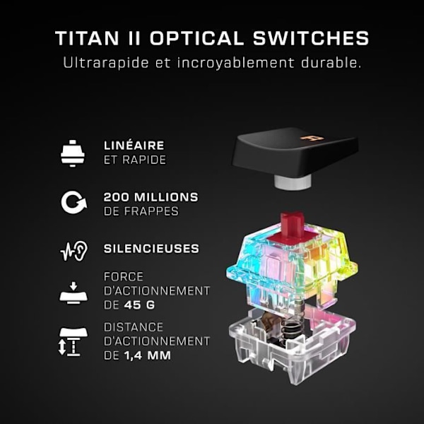 Turtle Beach Vulcan II Mini Trådlöst Optiskt Mekaniskt Speltangentbord - Svart