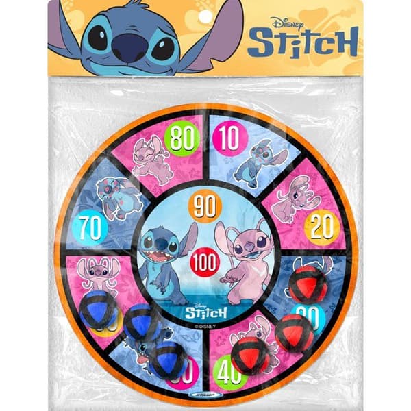 Darttavla och pilar - DISNEY - Stitch - Scratch - 36 cm