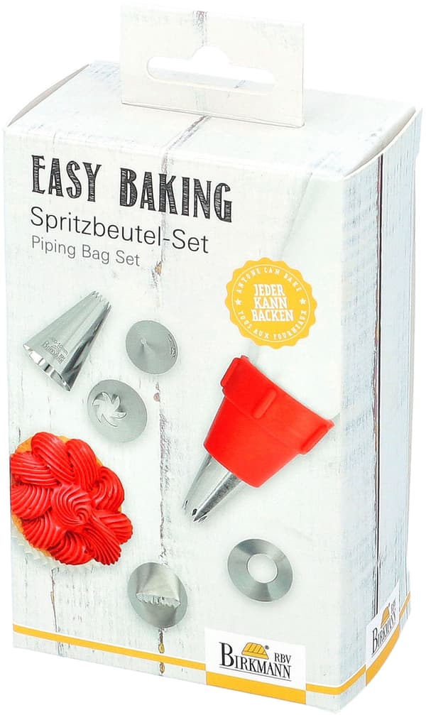 Spritspåse - BIRKMANN - EASY BAKING - Tyg - Innehåller 6 spritsar + 1 adapter - 9 x 14,5 x 5,7 cm