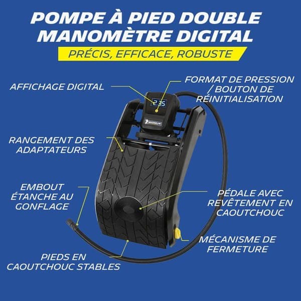 MICHELIN Fotpump Manometer med dubbel kolv