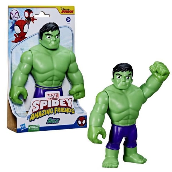 Marvel Spidey och hennes extraordinära vänner, superhjältefigurens jätte Hulk -format på 22,5 cm för barn från 3 år gamla