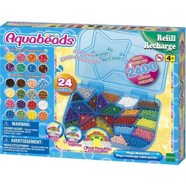 Mega laddar 2400 pärlor - Aquabeads - 31502 - 24 färger