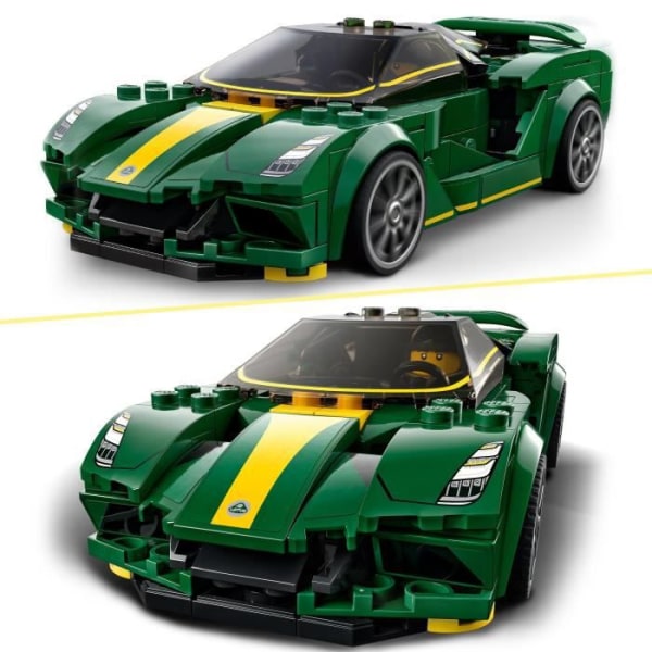 LEGO 76907 Speed Champions Lotus Evija racerbil, nedskalad leksak med minifigur för racerförare, barnleksak
