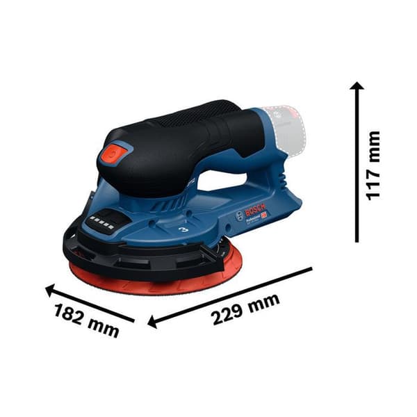 BOSCH PROFESSIONAL sladdlös excenterslip - GEX 12V-150-3 - 12V - 150 mm - G120 slippapper + ring + påse + stödplatta