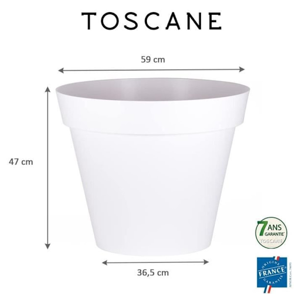 EDA Rund Blomkruka Toscana - Ø 60 x H 47 cm - 76 L - Vit