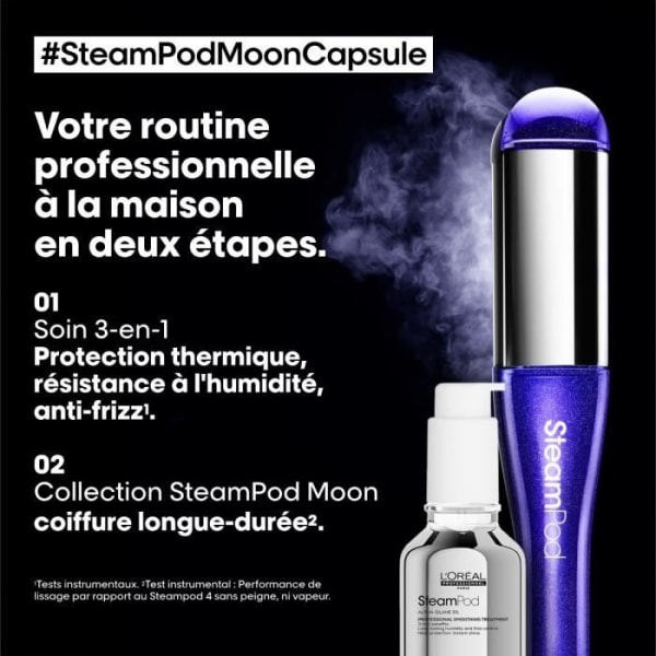 Steampod 4.0 Limited Edition Moon Capsule - Steam Straightener-Curler - Hög motståndskraftig keramisk platta - L'Oréal Professionnel P