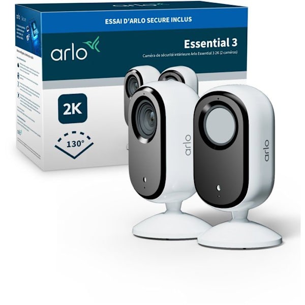 Arlo Essential 3 inomhusövervakningskamera - 2 kameror - 2K